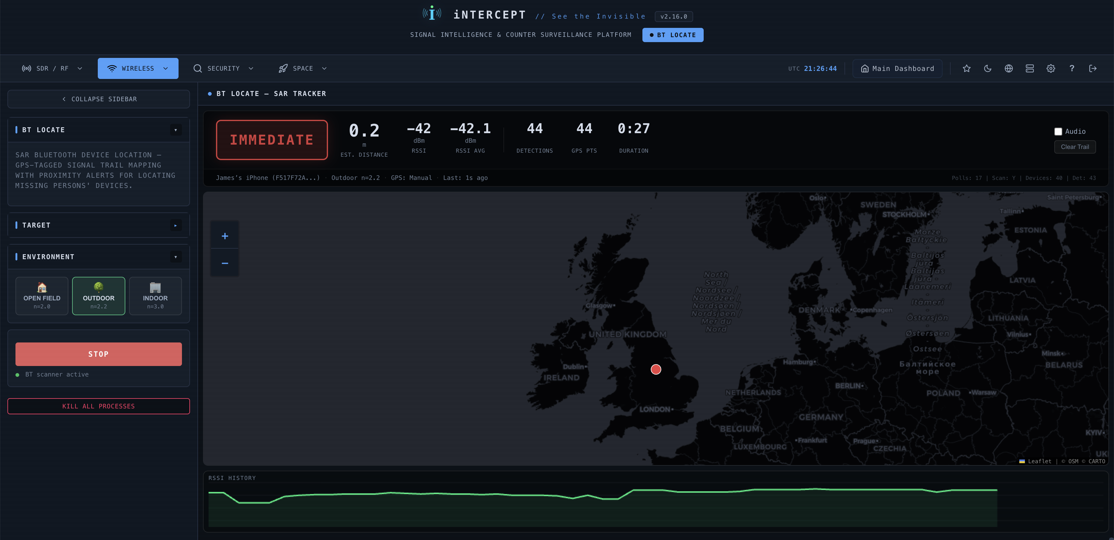 BT Locate SAR Tracker