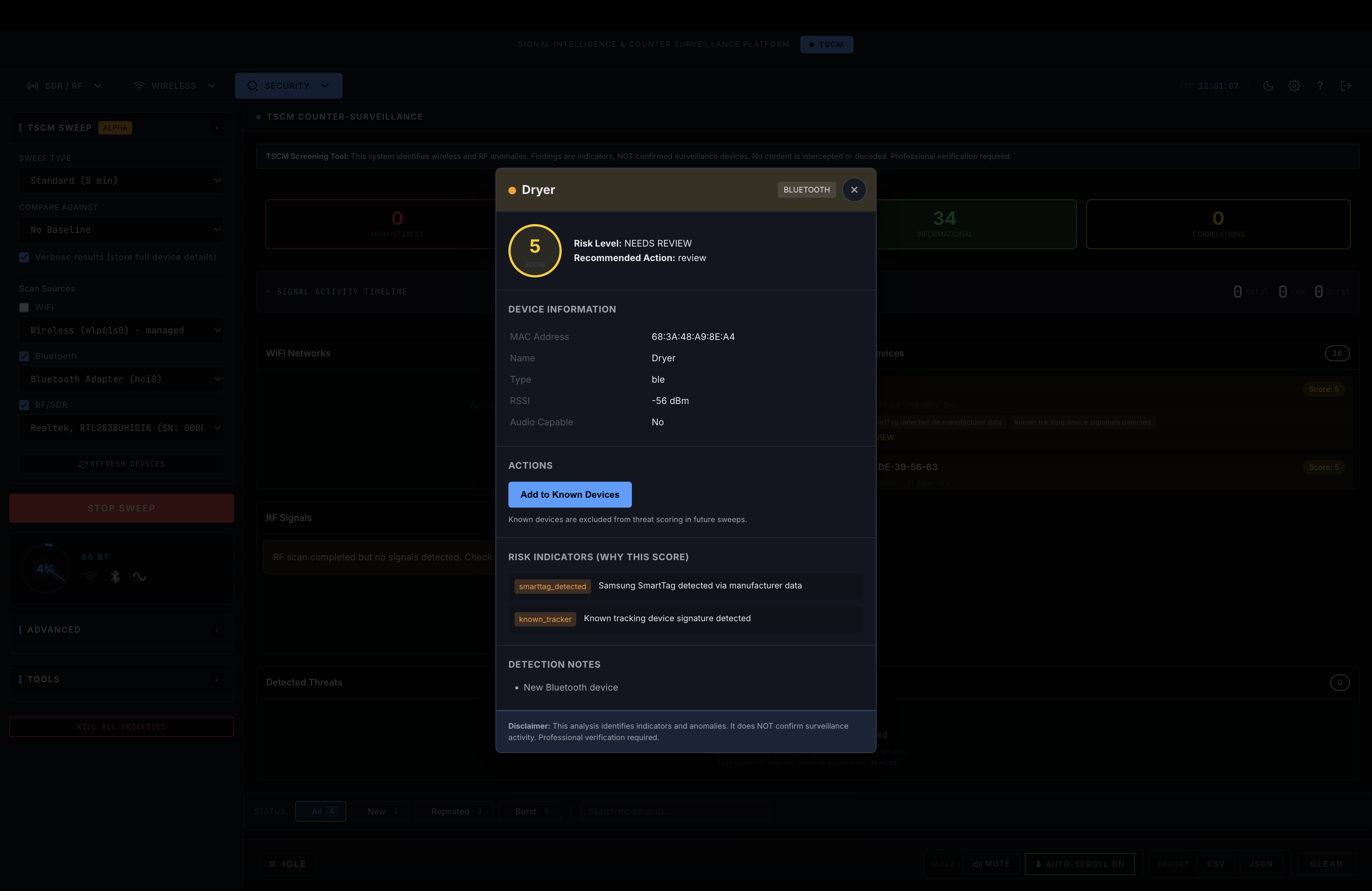 Device Detail Dialog